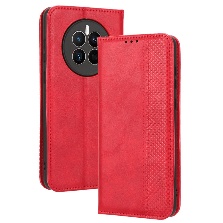 For Huawei Mate 50 Magnetic Buckle Retro Texture Leather Phone Case