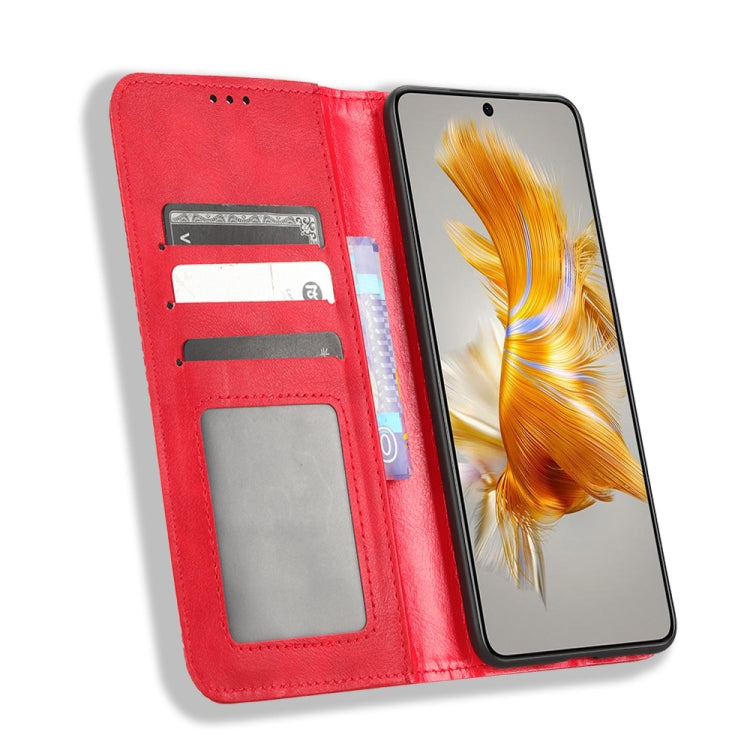 For Huawei Mate 50 Magnetic Buckle Retro Texture Leather Phone Case