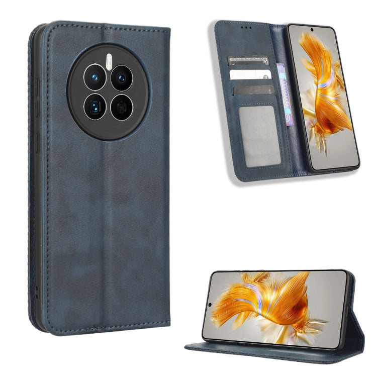 For Huawei Mate 50 Magnetic Buckle Retro Texture Leather Phone Case