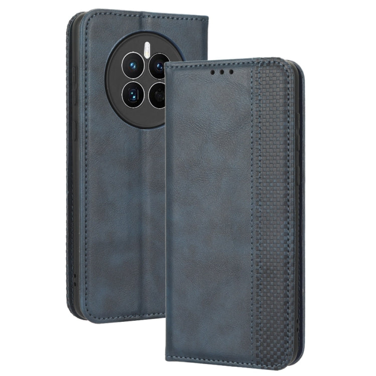 For Huawei Mate 50 Magnetic Buckle Retro Texture Leather Phone Case