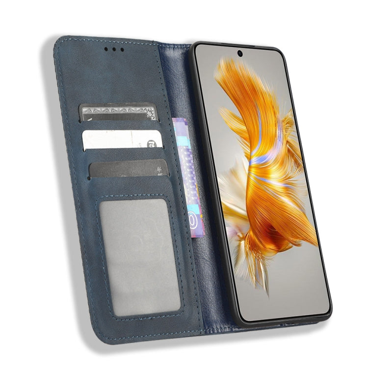 For Huawei Mate 50 Magnetic Buckle Retro Texture Leather Phone Case