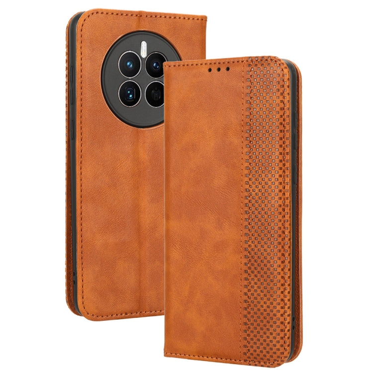 For Huawei Mate 50 Magnetic Buckle Retro Texture Leather Phone Case
