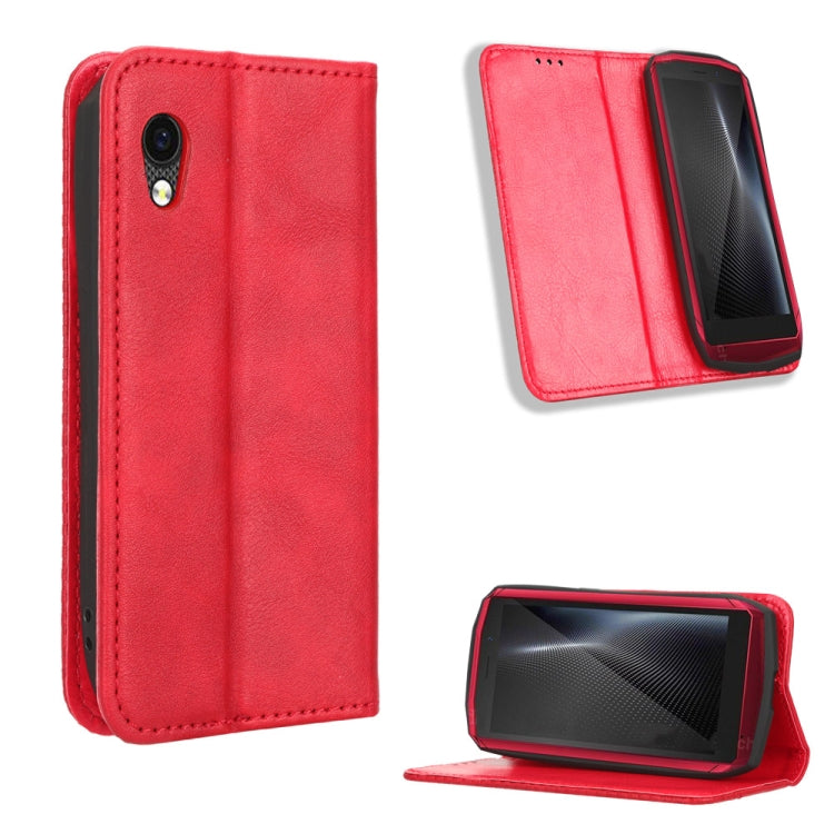 For Cubot Pocket / P50 Magnetic Buckle Retro Texture Leather Phone Case