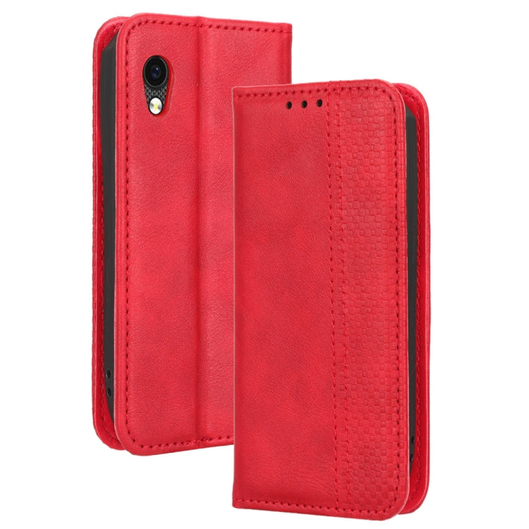 For Cubot Pocket / P50 Magnetic Buckle Retro Texture Leather Phone Case