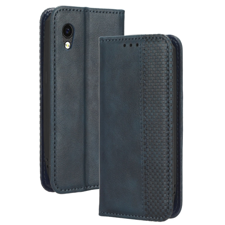 For Cubot Pocket / P50 Magnetic Buckle Retro Texture Leather Phone Case