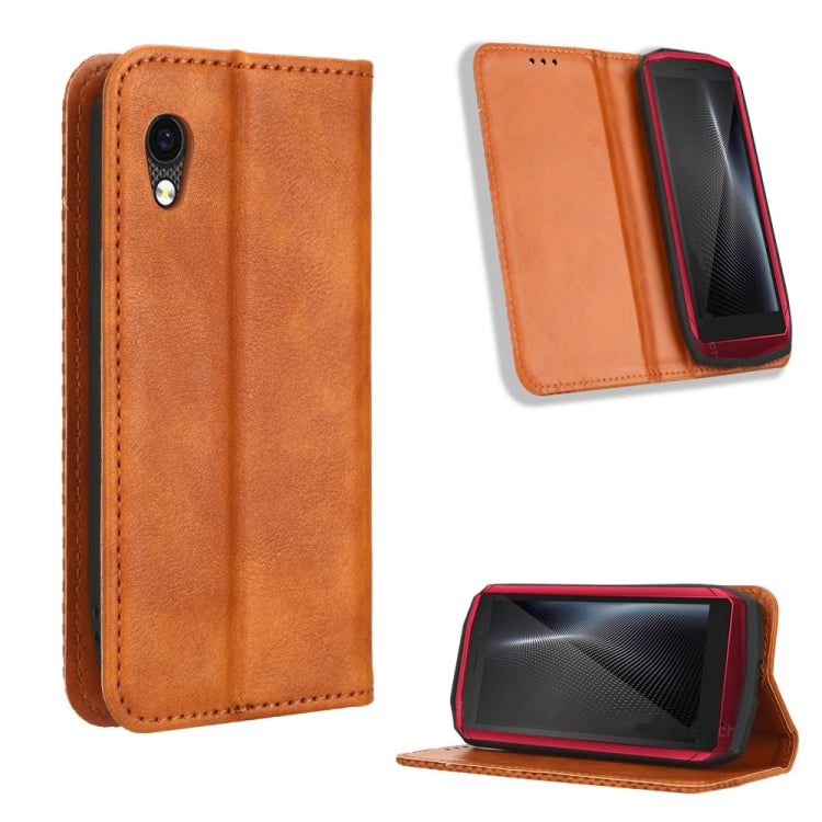 For Cubot Pocket / P50 Magnetic Buckle Retro Texture Leather Phone Case