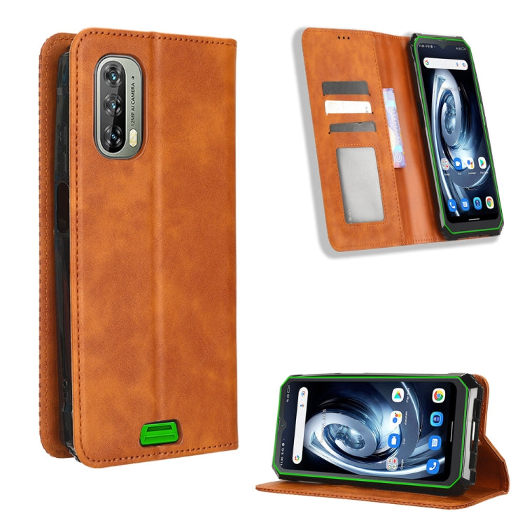 For Blackview BV7100 Magnetic Buckle Retro Texture Leather Phone Case