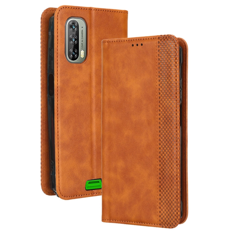 For Blackview BV7100 Magnetic Buckle Retro Texture Leather Phone Case