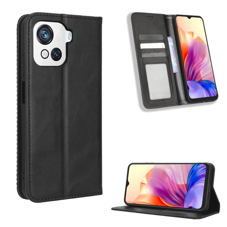 For Blackview OSCAL C80 Magnetic Buckle Retro Texture Leather Phone Case