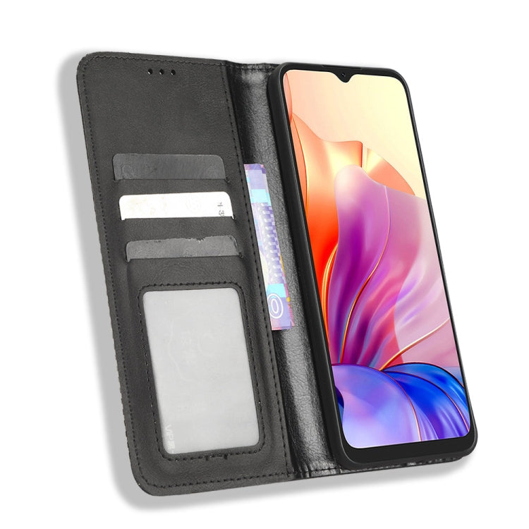 For Blackview OSCAL C80 Magnetic Buckle Retro Texture Leather Phone Case
