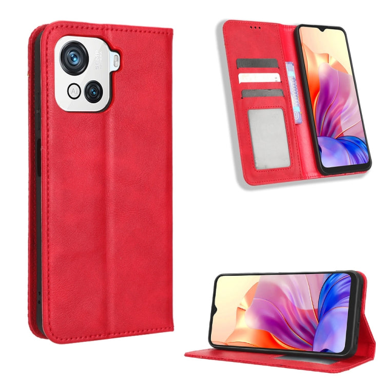 For Blackview OSCAL C80 Magnetic Buckle Retro Texture Leather Phone Case