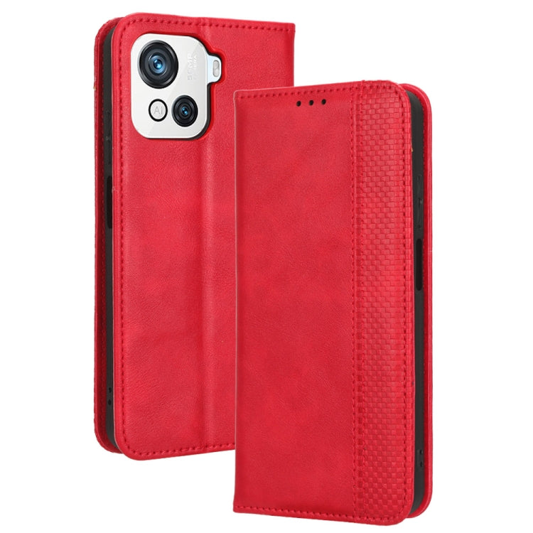 For Blackview OSCAL C80 Magnetic Buckle Retro Texture Leather Phone Case