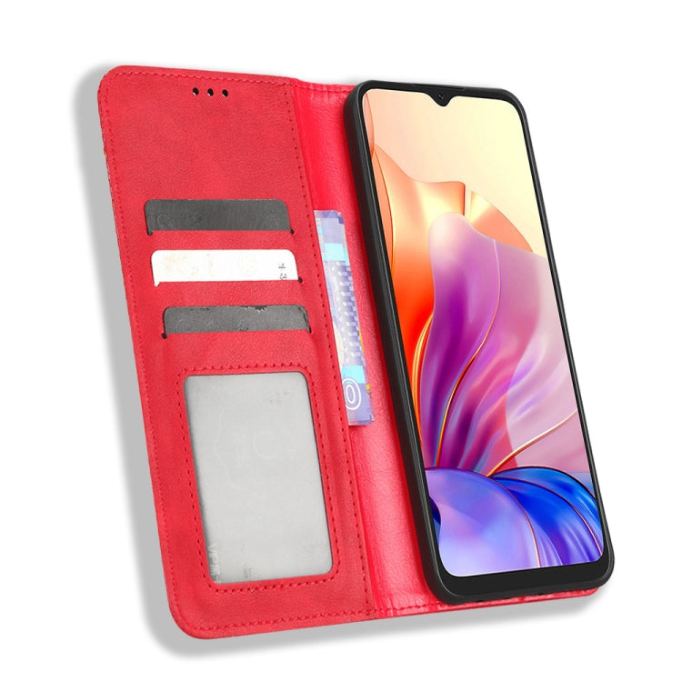 For Blackview OSCAL C80 Magnetic Buckle Retro Texture Leather Phone Case