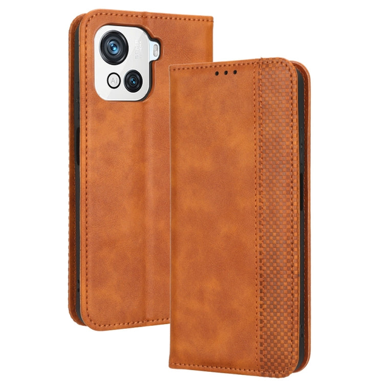 For Blackview OSCAL C80 Magnetic Buckle Retro Texture Leather Phone Case