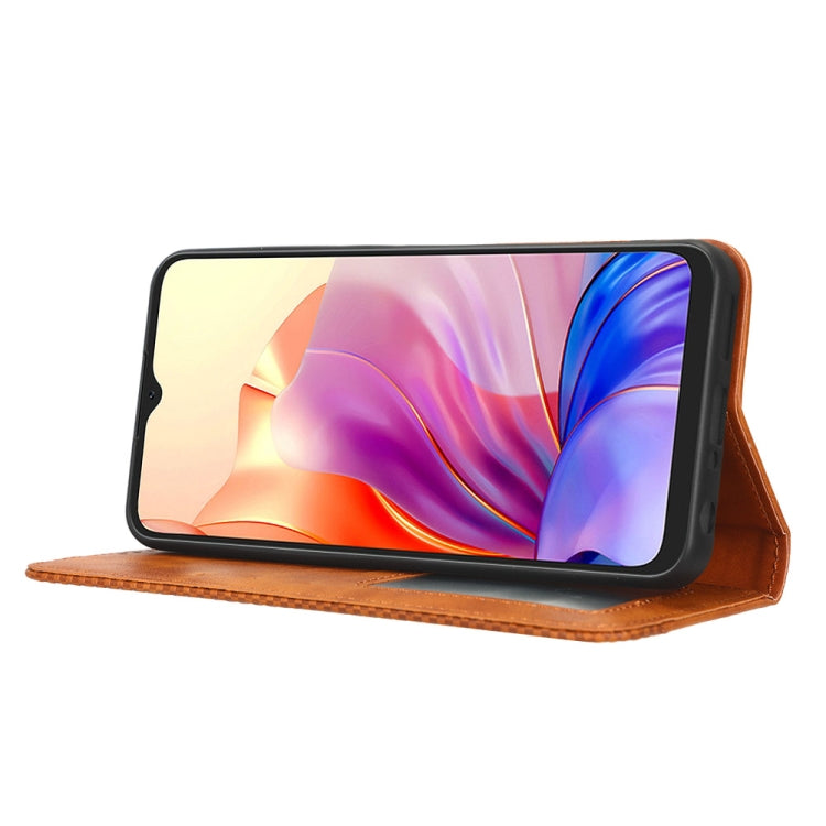 For Blackview OSCAL C80 Magnetic Buckle Retro Texture Leather Phone Case