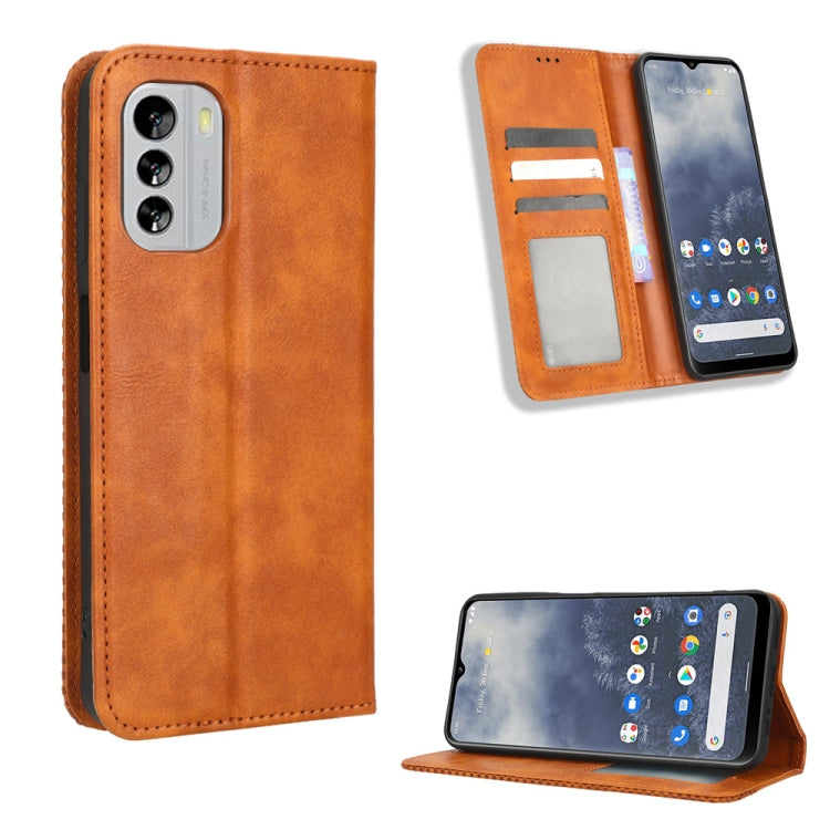 For Nokia G60 5G Magnetic Buckle Retro Texture Leather Phone Case