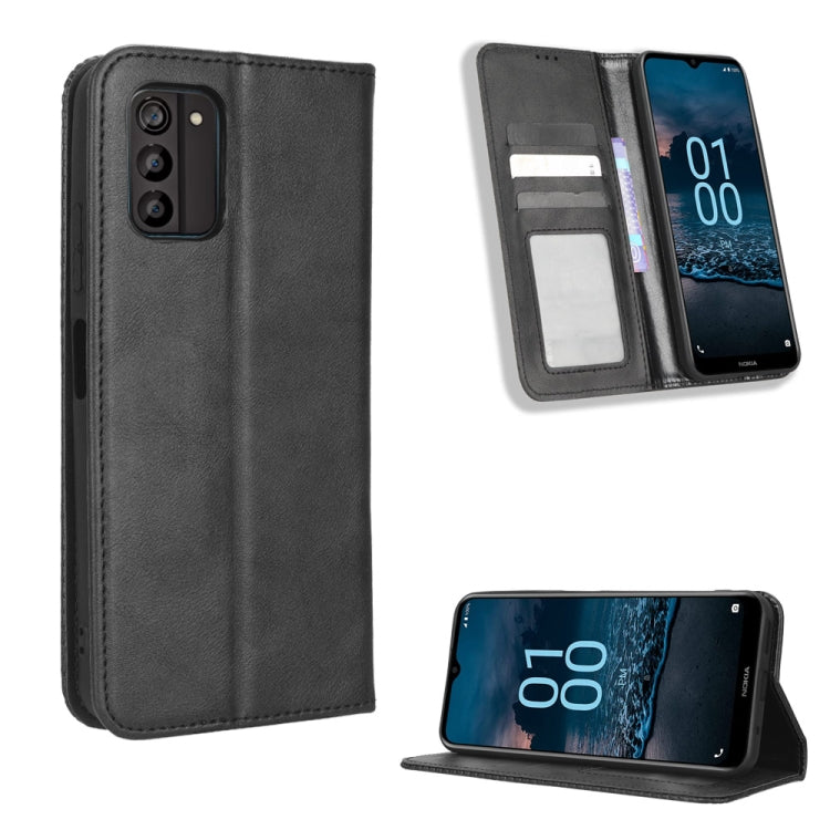 For Nokia G100 Magnetic Buckle Retro Texture Leather Phone Case