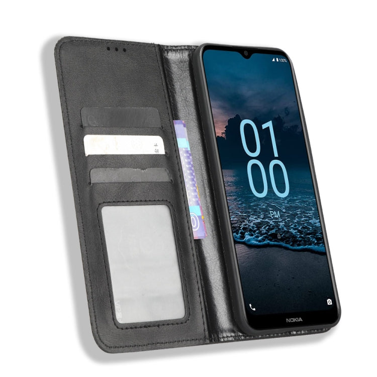 For Nokia G100 Magnetic Buckle Retro Texture Leather Phone Case