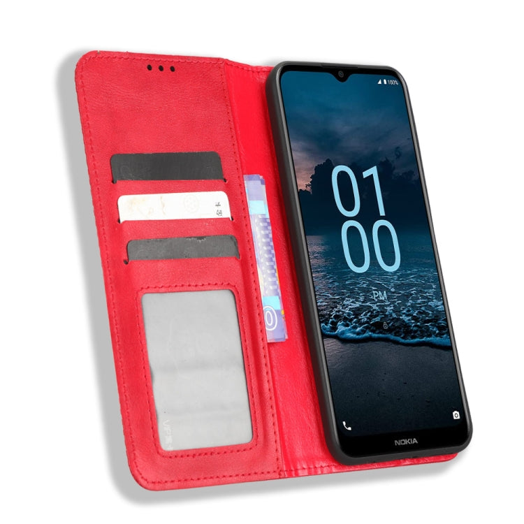 For Nokia G100 Magnetic Buckle Retro Texture Leather Phone Case