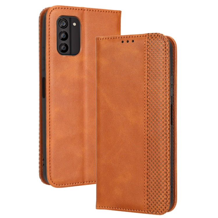 For Nokia G100 Magnetic Buckle Retro Texture Leather Phone Case
