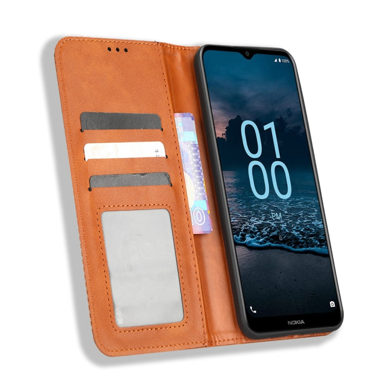 For Nokia G100 Magnetic Buckle Retro Texture Leather Phone Case