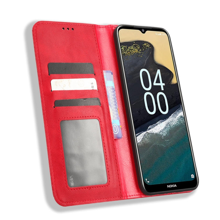 For Nokia G400 Magnetic Buckle Retro Texture Leather Phone Case