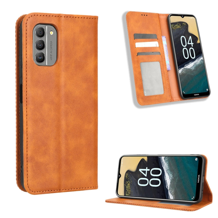 For Nokia G400 Magnetic Buckle Retro Texture Leather Phone Case