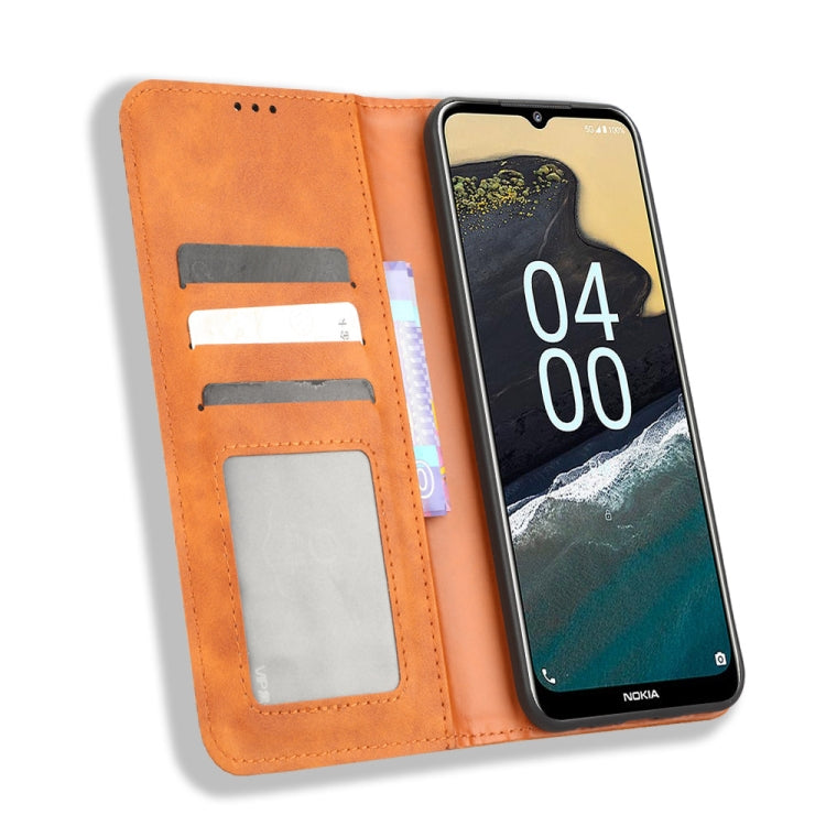 For Nokia G400 Magnetic Buckle Retro Texture Leather Phone Case