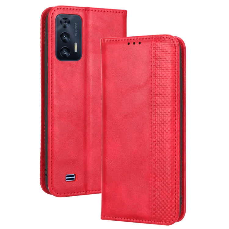 For Oukitel C31 Magnetic Buckle Retro Texture Leather Phone Case