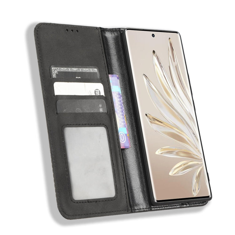 For Honor 70 5G Magnetic Buckle Retro Texture Leather Phone Case