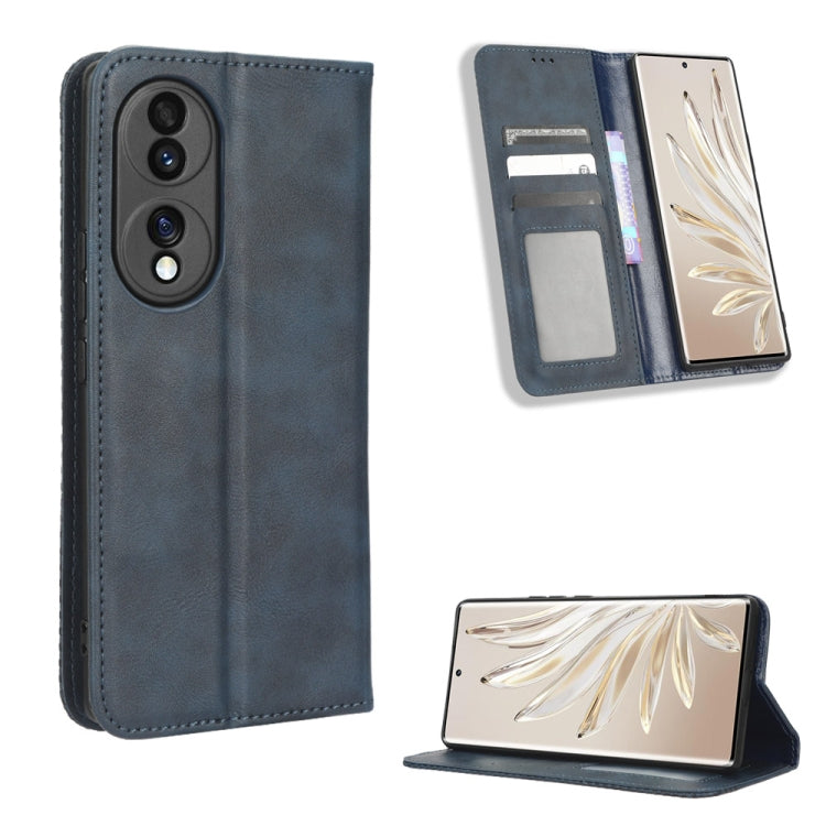 For Honor 70 5G Magnetic Buckle Retro Texture Leather Phone Case