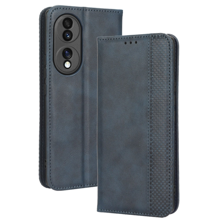 For Honor 70 5G Magnetic Buckle Retro Texture Leather Phone Case