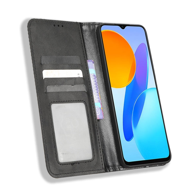 For Honor X8 5G Magnetic Buckle Retro Texture Leather Phone Case
