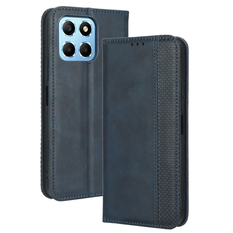 For Honor X8 5G Magnetic Buckle Retro Texture Leather Phone Case