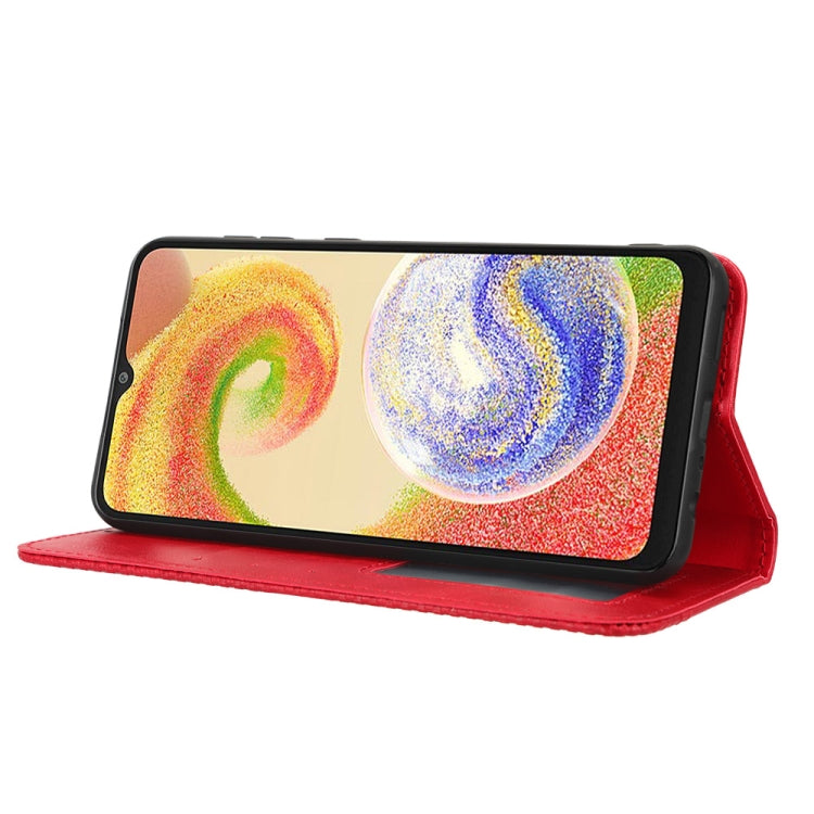 For Samsung Galaxy A04 Magnetic Buckle Retro Texture Leather Phone Case