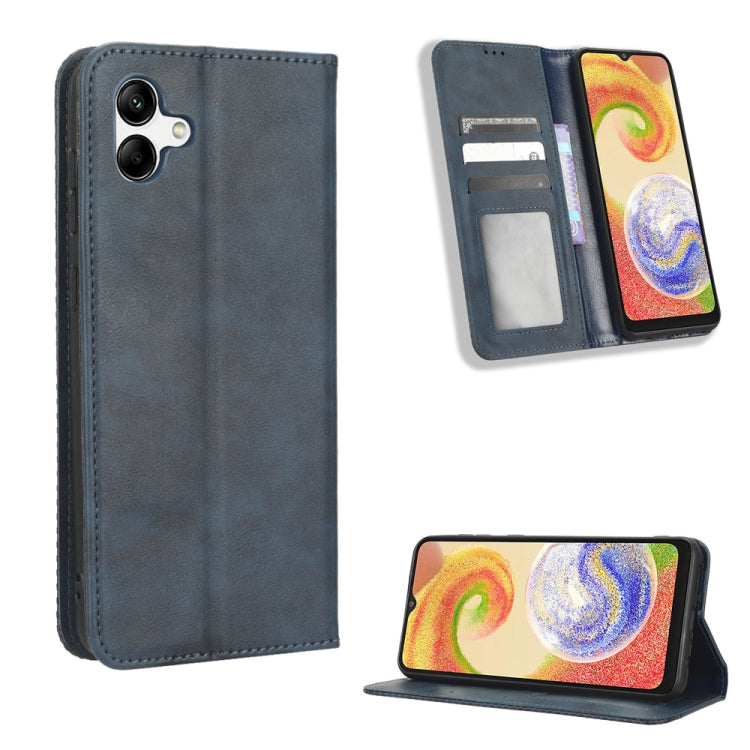 For Samsung Galaxy A04 Magnetic Buckle Retro Texture Leather Phone Case