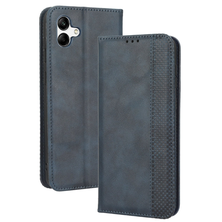 For Samsung Galaxy A04 Magnetic Buckle Retro Texture Leather Phone Case