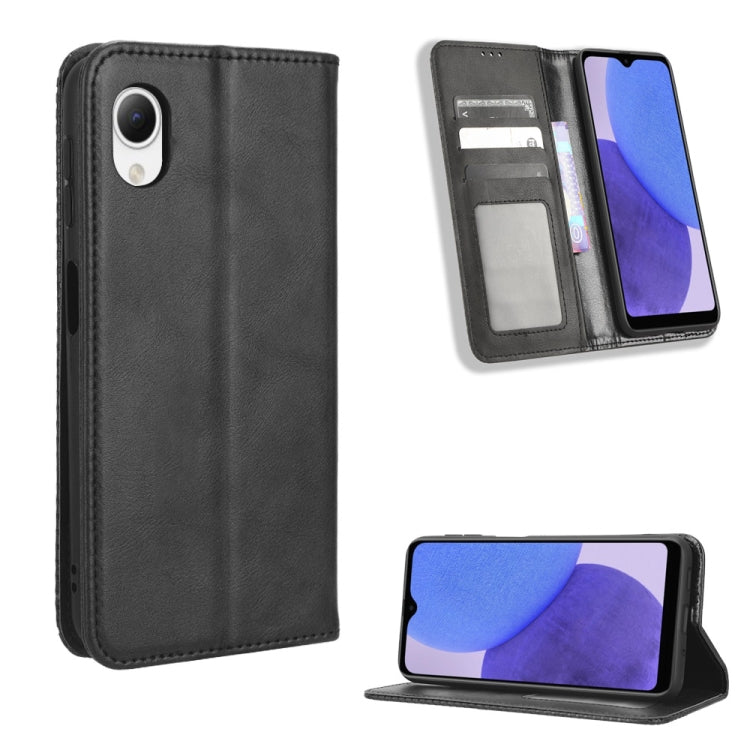 For Samsung Galaxy A23e / A23s / A23 5G JP Magnetic Buckle Retro Texture Leather Phone Case