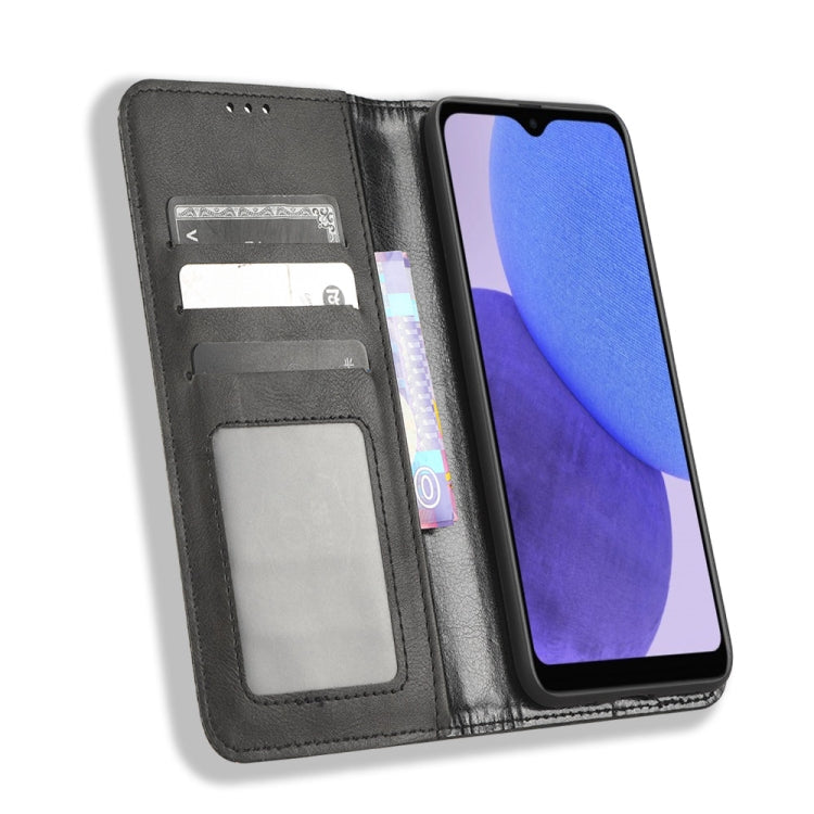 For Samsung Galaxy A23e / A23s / A23 5G JP Magnetic Buckle Retro Texture Leather Phone Case