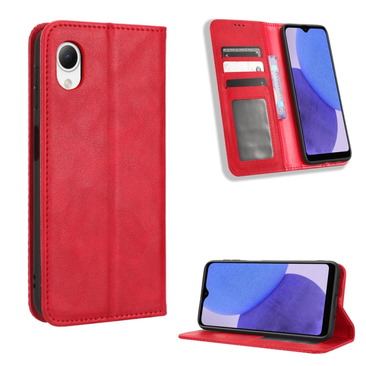 For Samsung Galaxy A23e / A23s / A23 5G JP Magnetic Buckle Retro Texture Leather Phone Case
