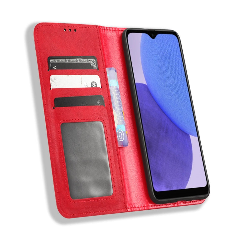 For Samsung Galaxy A23e / A23s / A23 5G JP Magnetic Buckle Retro Texture Leather Phone Case