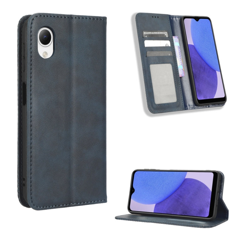 For Samsung Galaxy A23e / A23s / A23 5G JP Magnetic Buckle Retro Texture Leather Phone Case