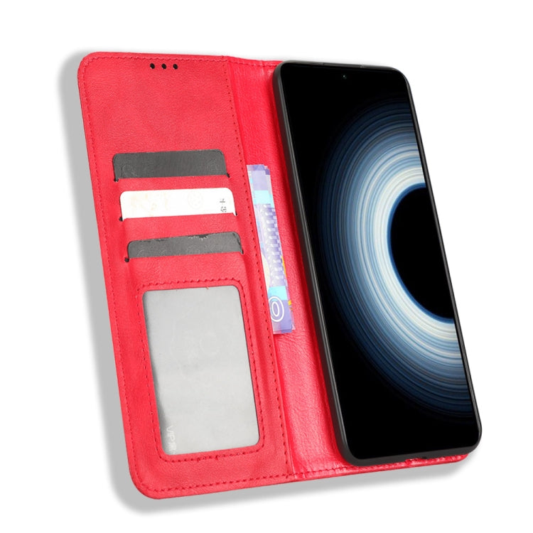 For Xiaomi 12T / Redmi K50 Ultra Magnetic Buckle Retro Texture Leather Phone Case