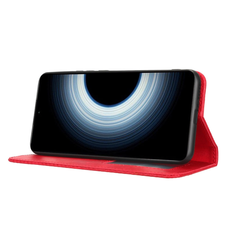 For Xiaomi 12T / Redmi K50 Ultra Magnetic Buckle Retro Texture Leather Phone Case