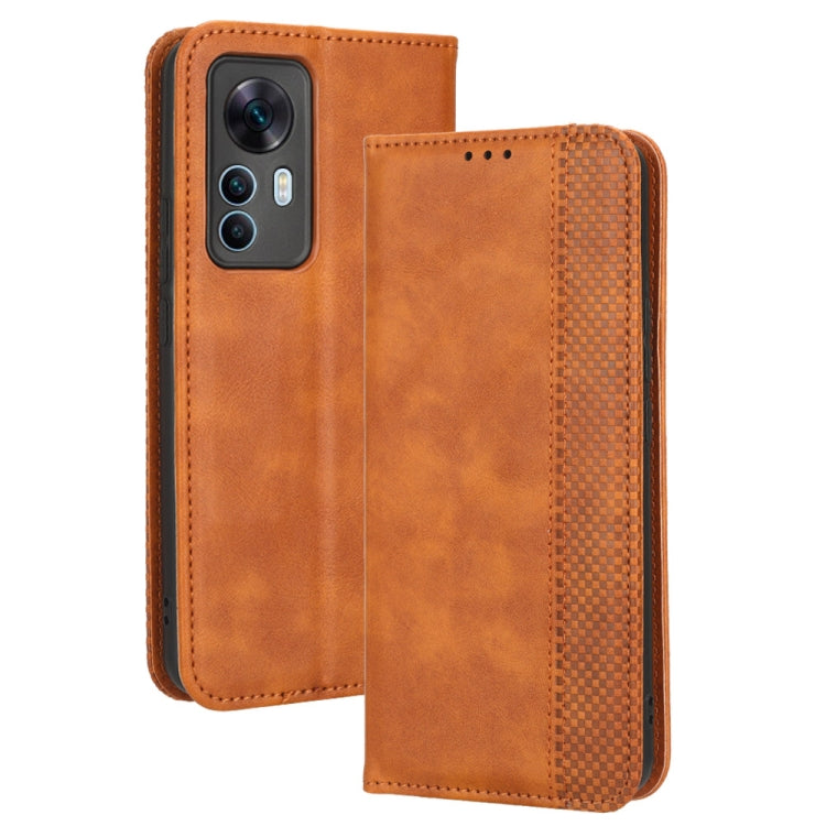 For Xiaomi 12T / Redmi K50 Ultra Magnetic Buckle Retro Texture Leather Phone Case