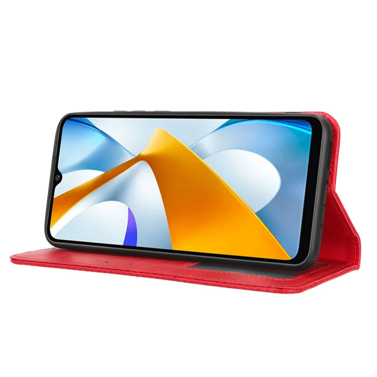 For Xiaomi Poco C40 Magnetic Buckle Retro Texture Leather Phone Case