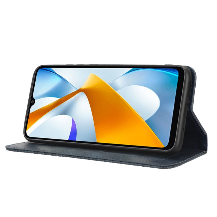 For Xiaomi Poco C40 Magnetic Buckle Retro Texture Leather Phone Case