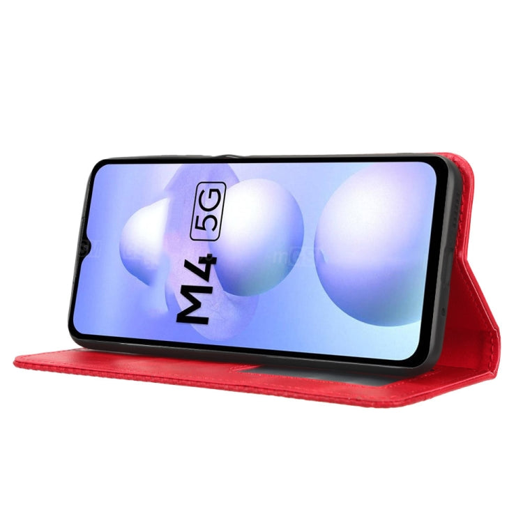 For Xiaomi Poco M4 5G Magnetic Buckle Retro Texture Leather Phone Case