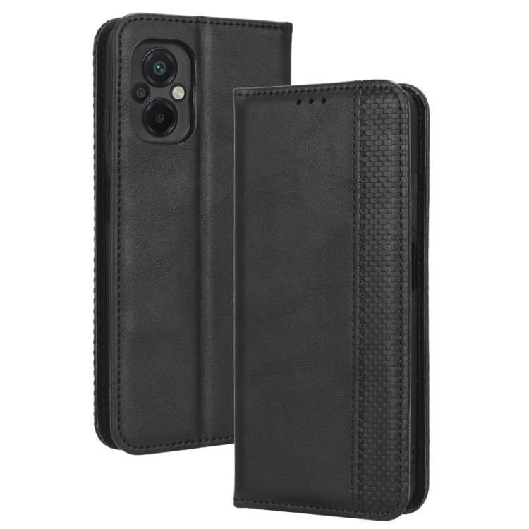 For Xiaomi Poco M5 Magnetic Buckle Retro Texture Leather Phone Case