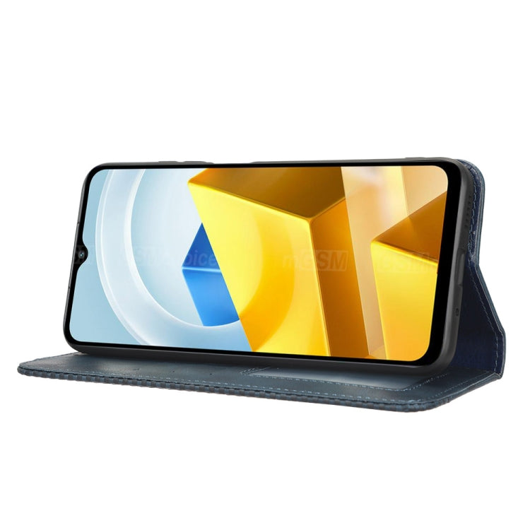 For Xiaomi Poco M5 Magnetic Buckle Retro Texture Leather Phone Case